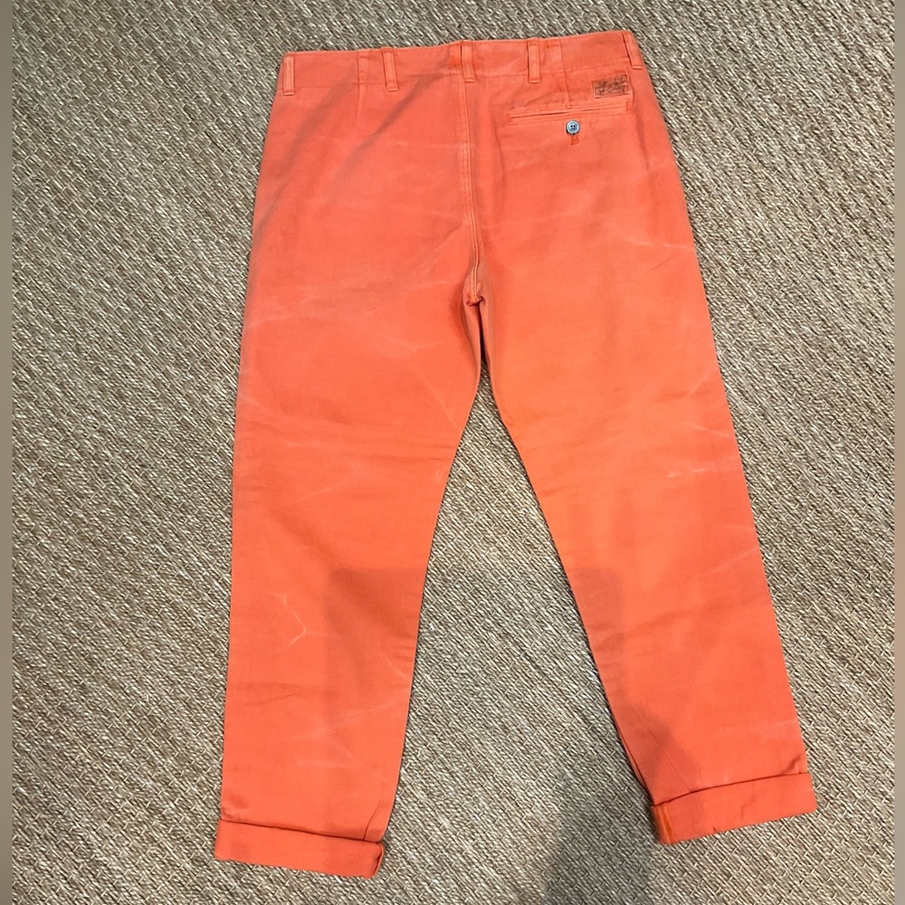 Polo by Ralph Lauren Quin Boyfriend Distressed Vibrant Orange Denim Jeans
 sz 4 - Picture 3 of 5
